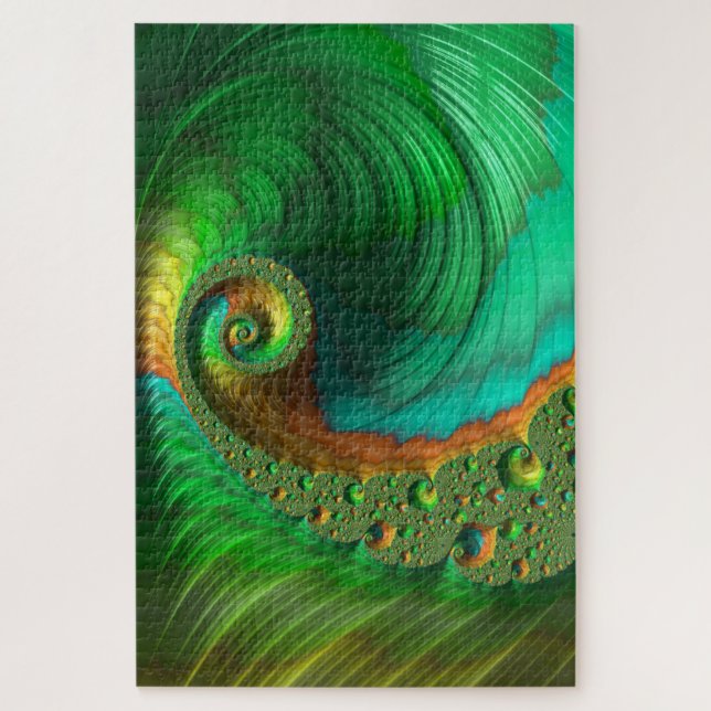 Puzzle Vague spirale verte Nautique Vague Holographique F (Vertical)