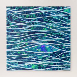 Puzzle Vagues fracturées du paysage marin Abstrait 19
