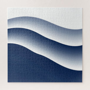 Puzzle Vagues Océaniques Bleu Marine Abstraites