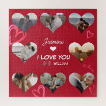 Valentine Heart Photo Collage XO I Love You
