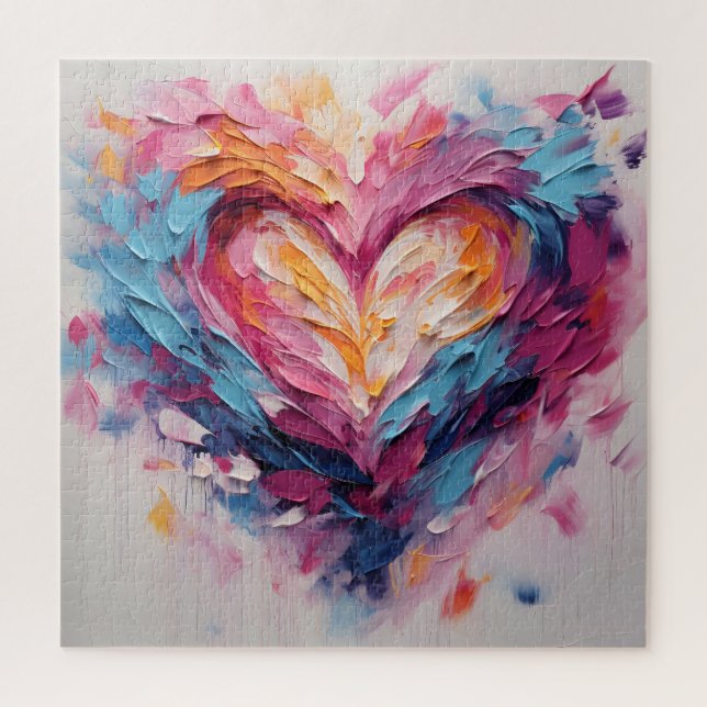 Puzzle Valentine Radiant Love Heart Splash (Vertical)