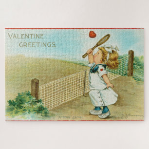 Puzzle Valentine tennistique fantaisiste et ringard, vers