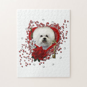 Puzzle Valentines - clé à mon coeur - Bichon Frise