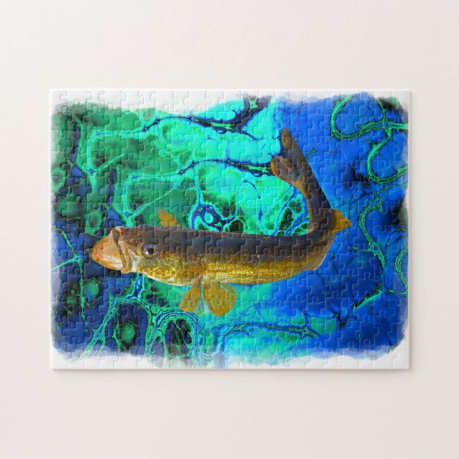 Puzzle Vallée de natation, Poisson de Pickerel Art (Horizontal)