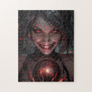 Puzzle Vampire femelle souriant avec un orbe