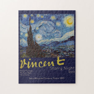 Puzzle Van Gogh Nuit Étoilée Vintage Bleu Chef-d'œuvre