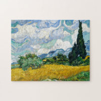 Van Gogh Peinture Art Vintage Blé Champ Cypresse