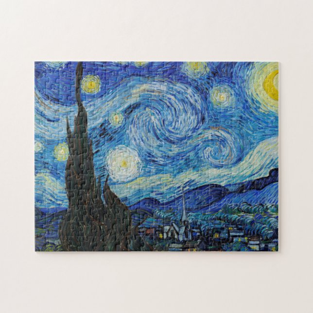 Puzzle Van Gogh Peinture de la nuit étoilée (1889) (Horizontal)