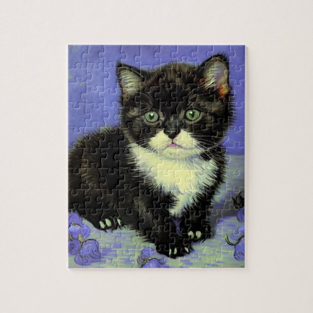 Puzzle Van Gogh Tuxedo Kitten (Vertical)