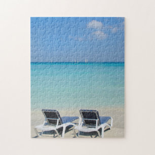 Puzzle Varadero, Cuba. Sable et chaises de plage
