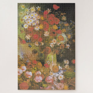 Puzzle Vase avec des fleurs de maïs&poppies, des pivoines