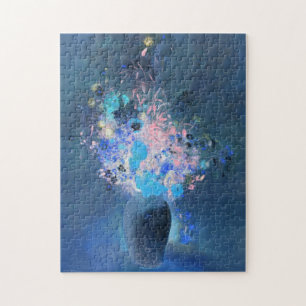 Puzzle Vase de fleurs (rendu bleu), Odilon Redon