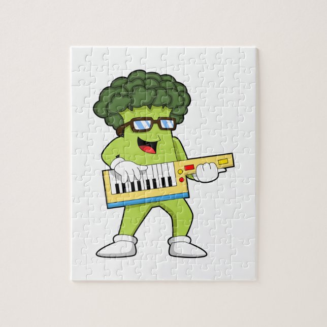 Puzzle Vegan Broccoli at Music with Guitar (Vertical)