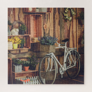 Puzzle Vélo Rustique Fleurs De Porc