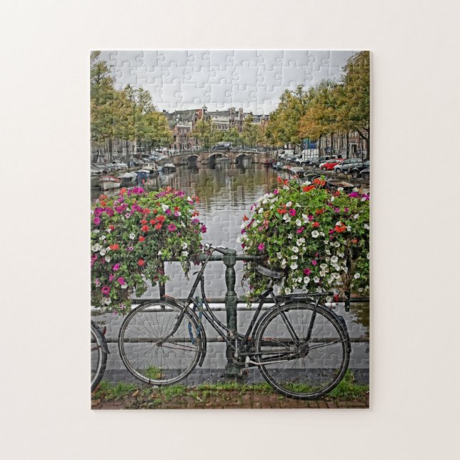 Puzzle Vélos et canaux à Amsterdam - 11x14 - 252 pc (Vertical)