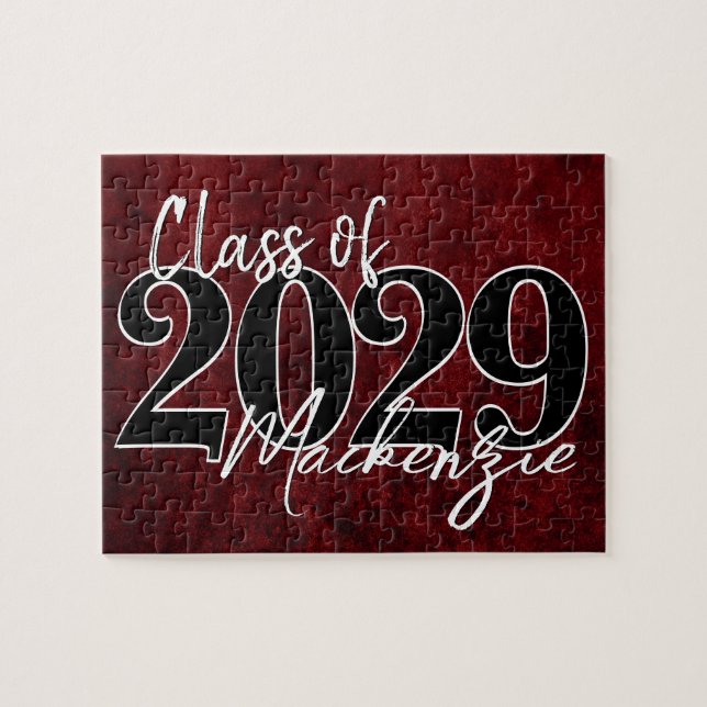 Puzzle Velvet Grad | Ruby Red Crimson Jewel Tone Grunge (Horizontal)