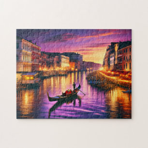 Puzzle Venise Gondole Grand Canal Romantique Italie Nuit