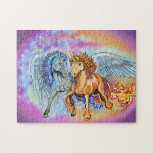 Puzzle Vent et flamme licorne pegasus~puzzle