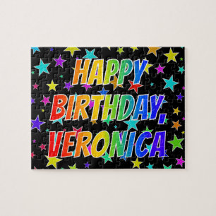 Puzzle "VERONICA" Prénom, "HEUREUX ANNIVERSAIRE"