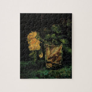 Puzzle Verre avec des roses par Vincent van Gogh