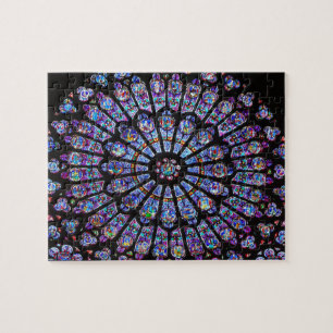 Puzzle Verre souillé vibrant et coloré de Notre Dame