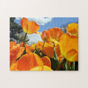 Puzzle Vers une Tulipe orange pour le ciel