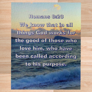Puzzle Verset biblique apaisant Romains 8:28 Chrétien