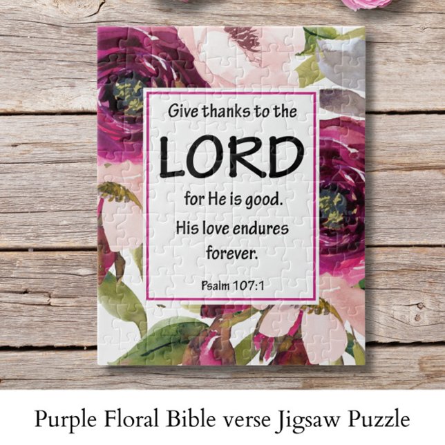 Puzzle verset de la Bible Florale pourpre (Créateur téléchargé)