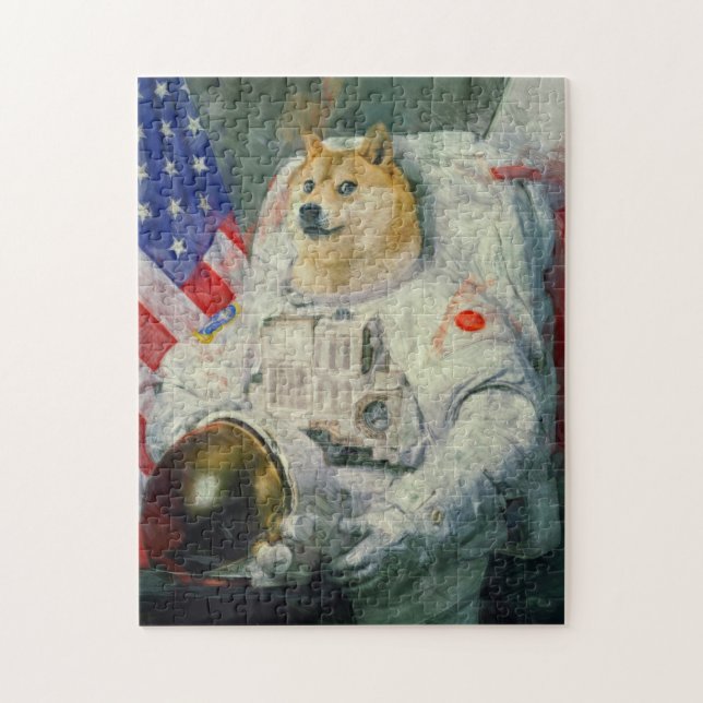 Puzzle Version de peinture de doge d'astronaute (Vertical)