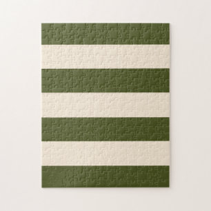 Puzzle Vert armée et rayures blanches antiques