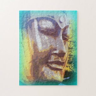 Puzzle vert visage bouddha