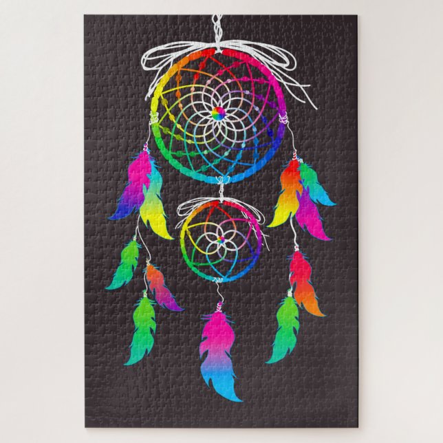 Puzzle Vibrant color dream catcher (Vertical)