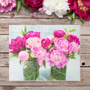 Puzzle Vibrant Peonies rose Huile Effet Peint