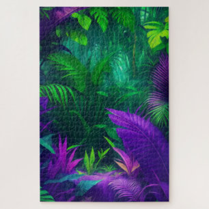 Puzzle Vibrant violet vert Jungle tropicale