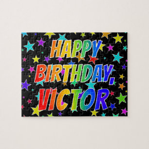 Puzzle "VICTOR" Prénom, amusant "HEUREUX ANNIVERSAIRE"