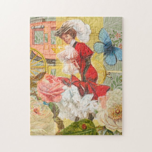 Puzzle Victorian Lady Woman Fun Carriage (Vertical)