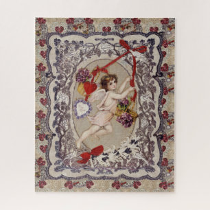 Puzzle Victorian Valentine Angel Red Heart