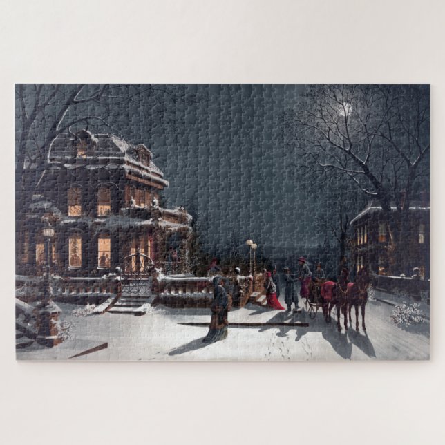 Puzzle Victorienne Noël Soirée d'hiver Carrières d'hiver (Horizontal)