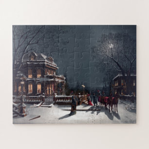 Puzzle Victorienne Noël Soirée d'hiver Carrières d'hiver