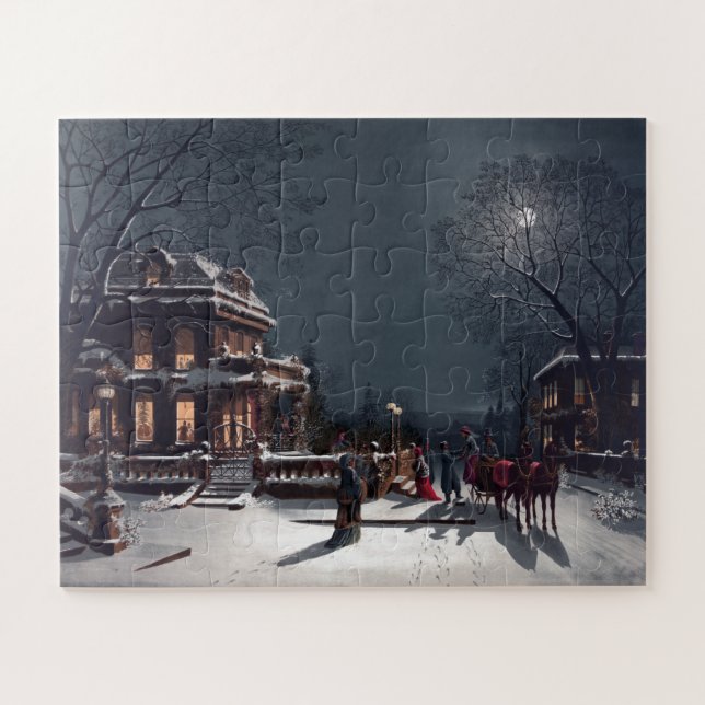 Puzzle Victorienne Noël Soirée d'hiver Carrières d'hiver (Horizontal)