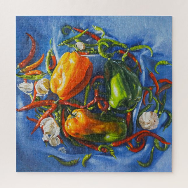 Puzzle Vie épicée avec poivrons et ail (Vertical)