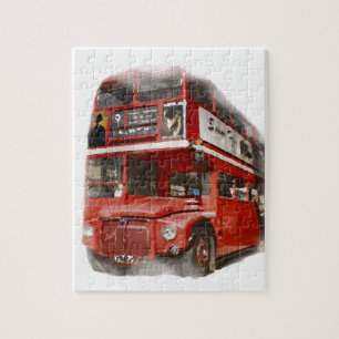 Puzzle Vieil autobus rouge de Londres