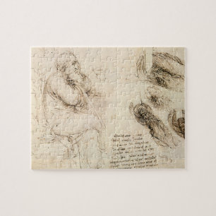 Puzzle Vieil Homme et Esquisse d'eau de Léonard de Vinci