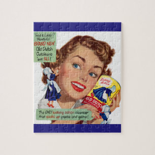 Puzzle Vieille femme néerlandaise de nettoyage