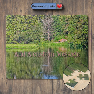 Puzzle Vieille grange au bord d'un lac