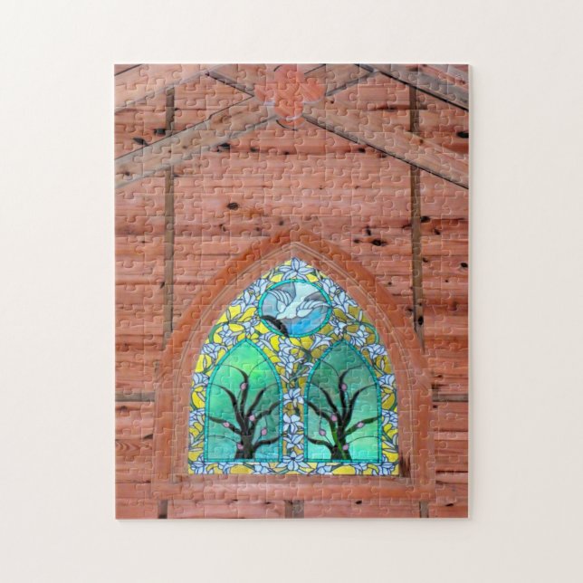 Puzzle Vielle fenêtre de l'église en bois (Vertical)