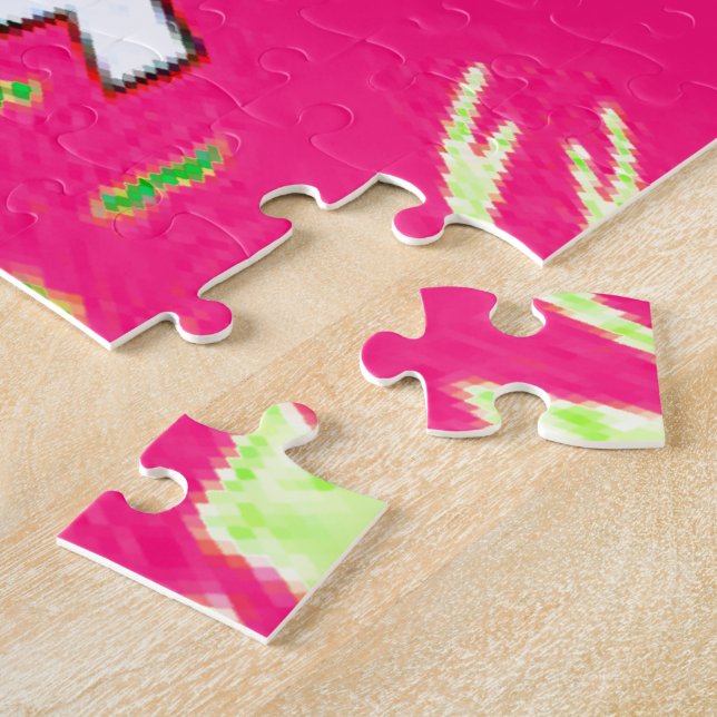 Puzzle Vierge bébé vif rose floral violet couleur monogra (Côté)