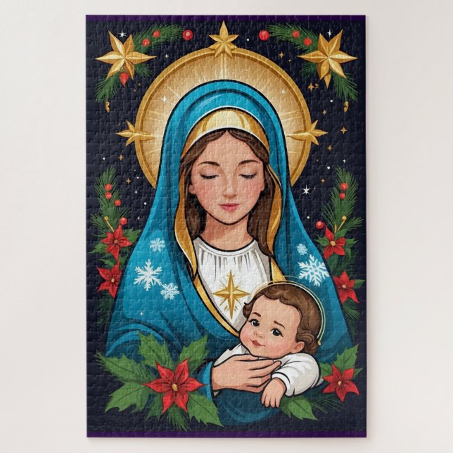 Puzzle Vierge catholique chrétienne Marie Noël (Vertical)