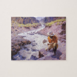 Puzzle Vieux Cowboy, Cherchant de l'Or, Wyoming par Leigh