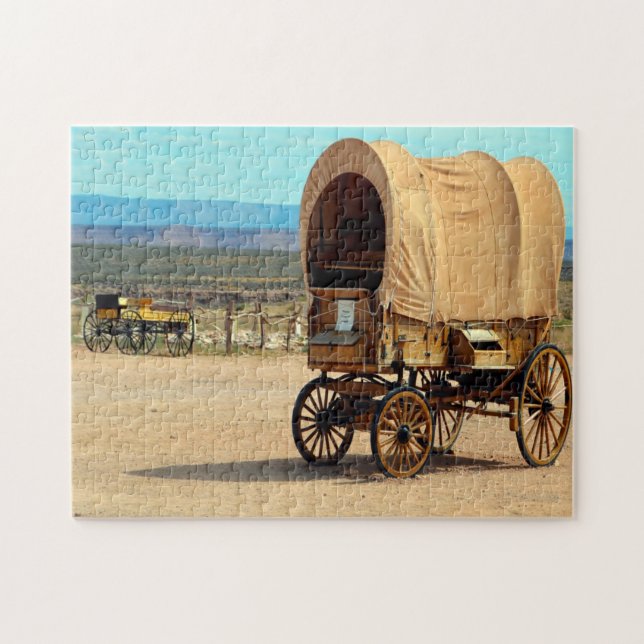 Puzzle Vieux Cowboy Wagon Arizona. (Horizontal)